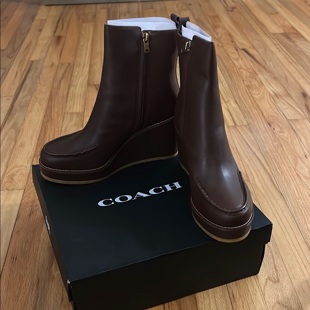 Coach Brown Wedge Shoes